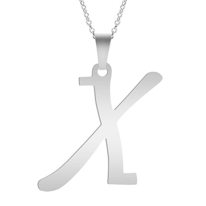 Colar de Letras de Moda A-Z para Mulheres Homens Aço Inoxidável de Alta Qualidade Colar Alfabeto Inglês A B C D E F G H I J K L M N O P Q R S T U V W X Y Z