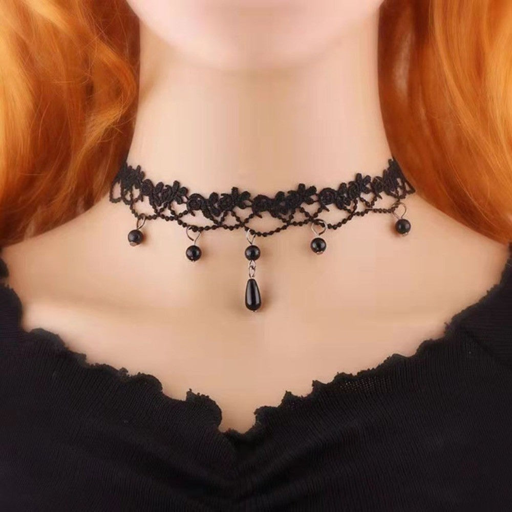 Colar Gargantilha Renda Preta Sexy Estilo Punk Personalizado Gola Renda Gótico Acessórios de Joias Presente