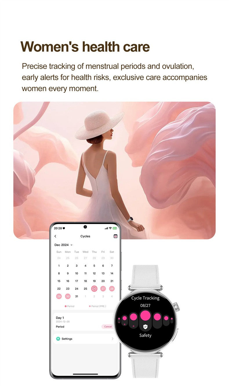 Women Smartwatch 1.32inch AMOLED Screen Call ECG Sport Watch Blood Pressure Micro physical examination AI dial Women Smart Watch