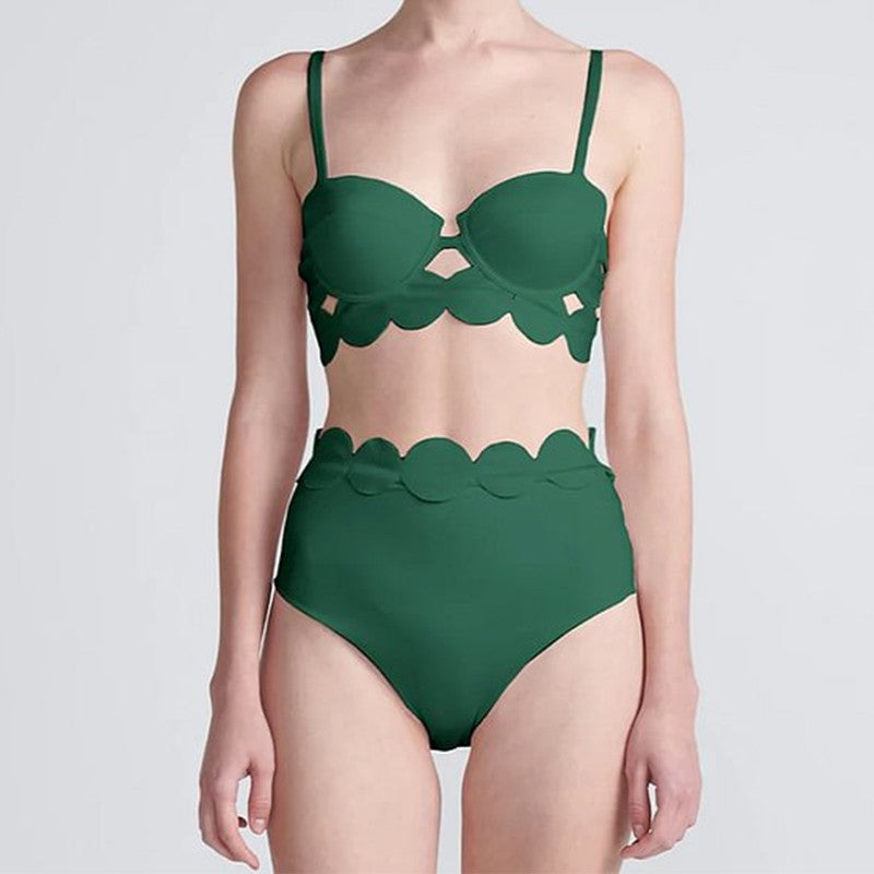 Summer Women Sexy Swimsuit Laser Cutting Circularity Bikini Set One Piece Swimwear Vacation Beachwear Luxury Bathing Suit