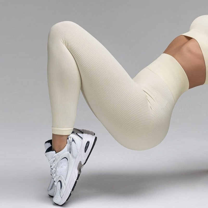 Women Ribbed Yoga Pants High Waisted Gym Leggings Sport ? Fitness Seamless Female Legging Control Running Training Tights