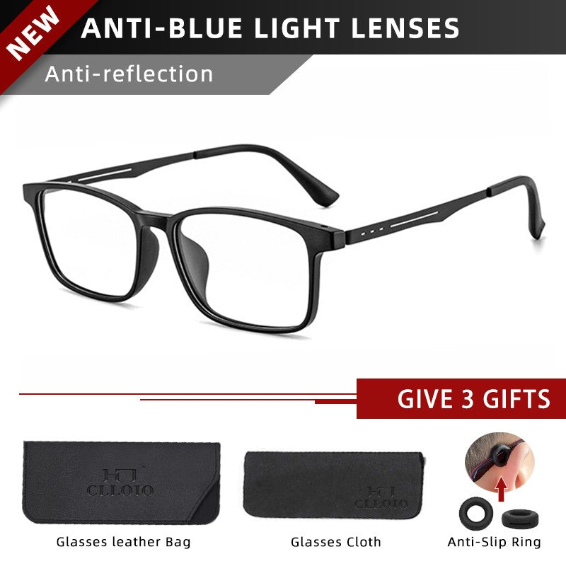 CLLOIO High Quality UltraLight Flexible Titanium Reading Glasses Anti Blue Light Myopia Glasses Prescription Progressive Eyewear