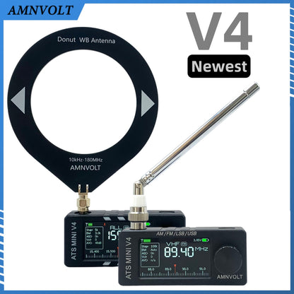 Receptor V4 AMNVOLT ATS Mini SI4732 de Todas as Bandas Suporta AM/FM/SSB/LSB/USB Amplificador de Fone de Ouvido Hi-Z Integrado para Rádio Amador