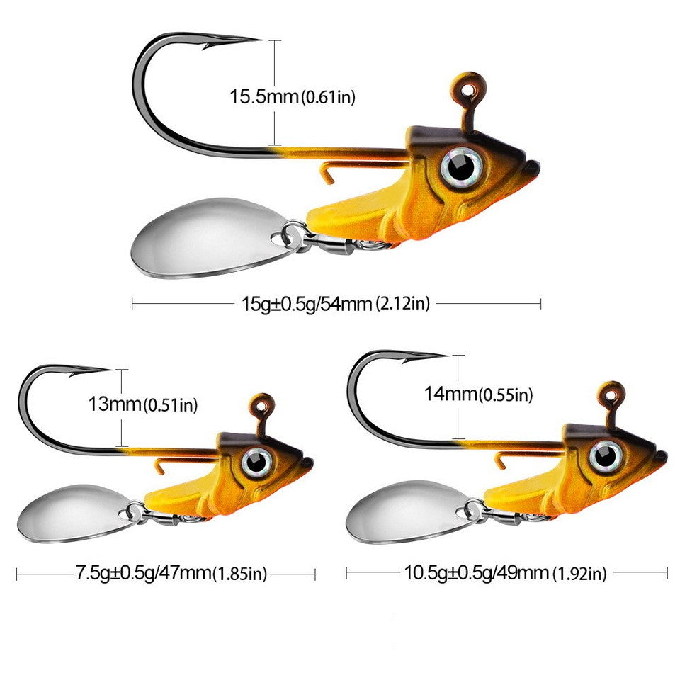 1pc Anzol Jig Head 7.5g 10.5g 15g Iscas de Pesca Giratórias de Lantejoula Metálicas Colheres Anzóis Jigging Jigs Iscas de Pesca Material de Pesca