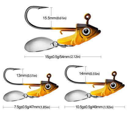 1pc Anzol Jig Head 7.5g 10.5g 15g Iscas de Pesca Giratórias de Lantejoula Metálicas Colheres Anzóis Jigging Jigs Iscas de Pesca Material de Pesca