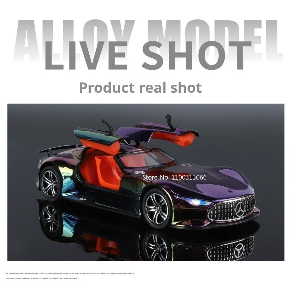 1:24 Visão GT 300SL Carro Esportivo Modelo Liga Fundida Brinquedos Som Luz Puxar para Trás Portas Abertas Veículos Miniatura Presentes para Crianças