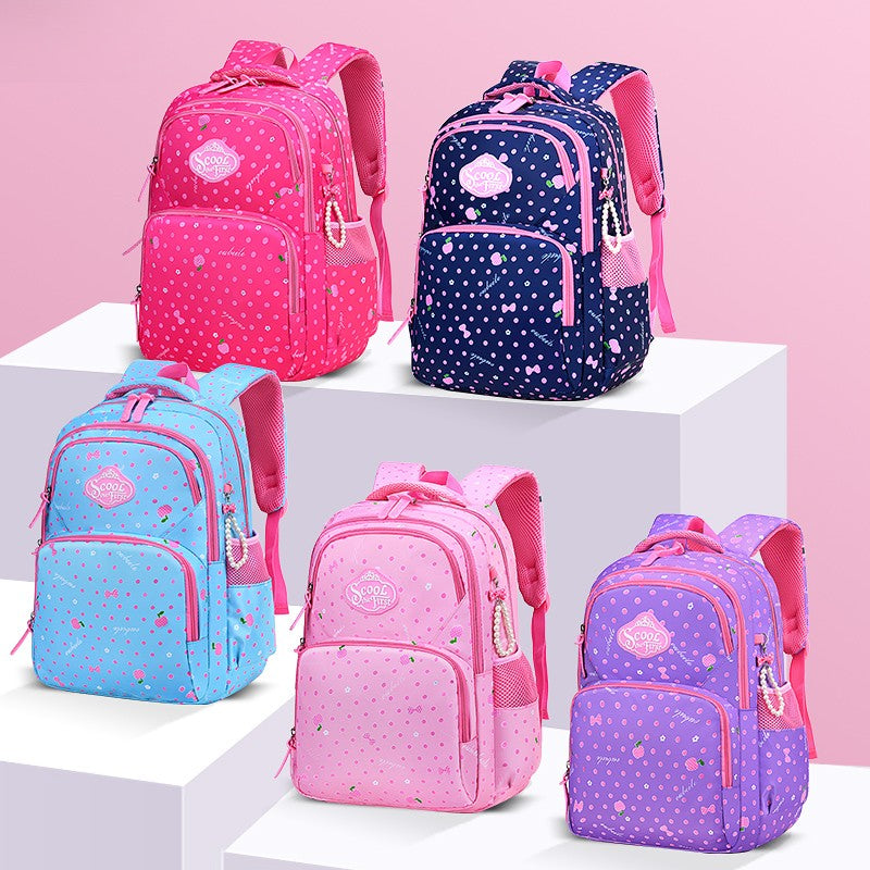 Mochilas escolares infantis ortopédicas para meninas, com estampa de frutas e flores, para 1º ao 6º ano, mochila adolescente