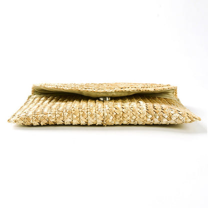 Female Wheat Straw Woven Clutch Bag Wheat Straw Braid Handmade Female Wallet Ladies Summer Beach Travel Envelope Handbag