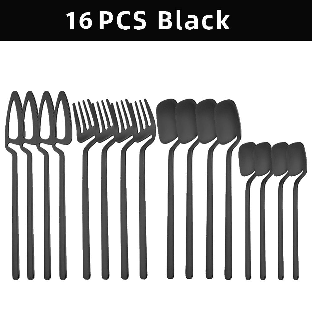 16pcs Dinnerware Set Stainless Steel Cutlery Set Mirror Silverware Knife Fork Spoon Tableware Flatware Set Dishwasher Safe