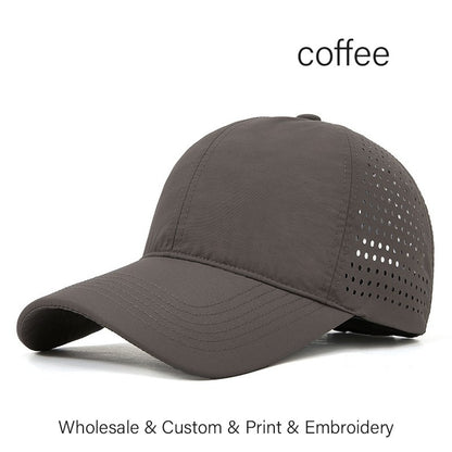 SLECKTON Custom Logo Embroidery Quick-Dry Baseball Cap for Summer Protection Breathable Waterproof Design DIY Picture Print