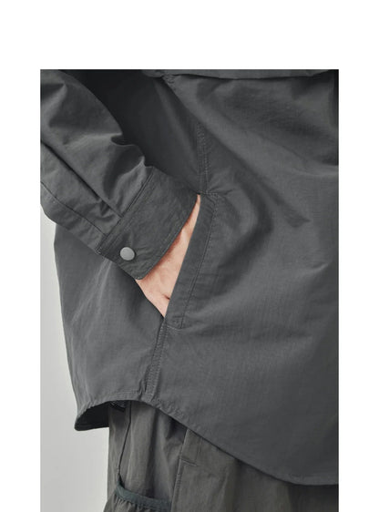 Dry Men Quick Outdoor Waterproof Lightweight Tack Techwear Cargo Shirts Man Streetwear Loose Casual Long Sleeve Oversize Shirt