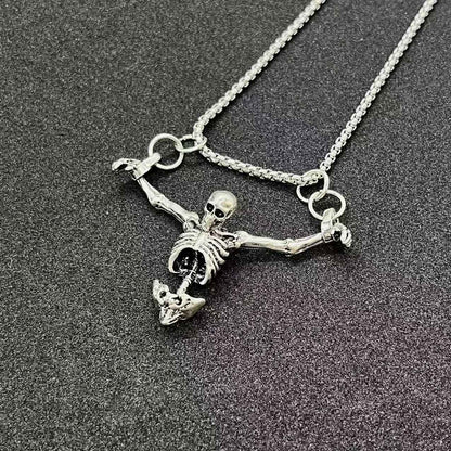 Colar com Pingente de Caveira Masculina Estilo Punk - Vintage, Criativo, Hip Hop, Personalizado, Joia para Festas