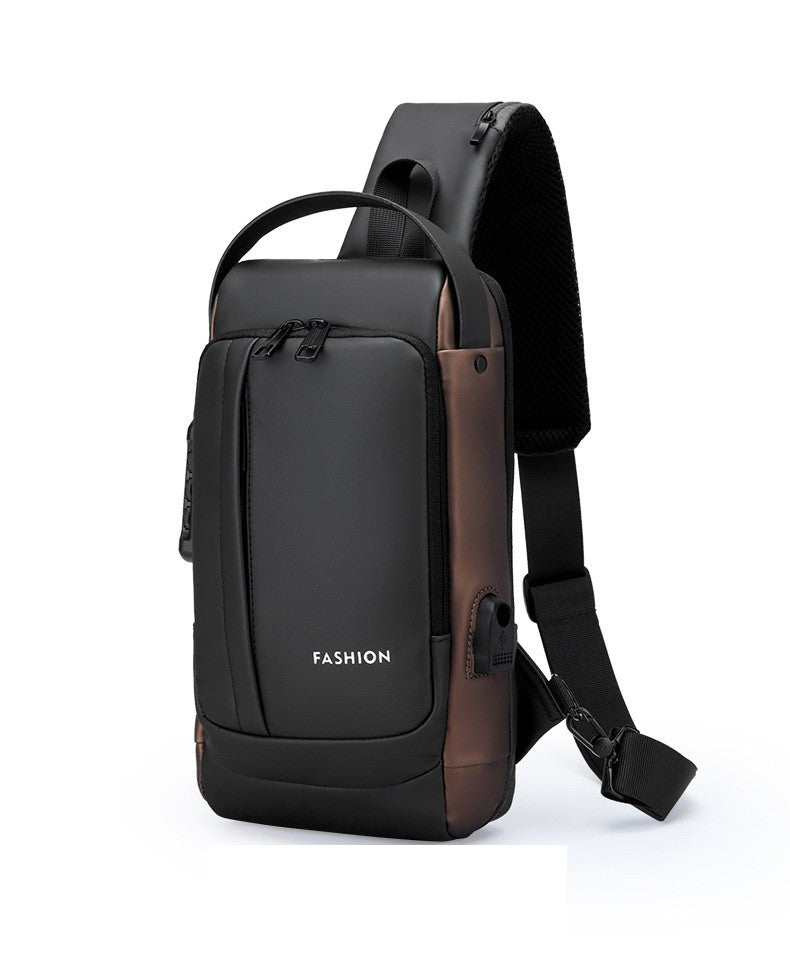 Large Capacity Multifunction Shoulder Crossbody Bag Messenger Chest Sling Travel Pack for Male Men Usb Waterproof Sports Running