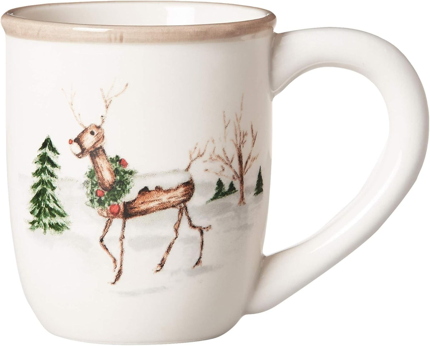 Christmas Twig Holiday Dinnerware Set – 20-Piece Christmas-Themed Earthenware Dinner Party Collection, Unique Gift Idea for Chri