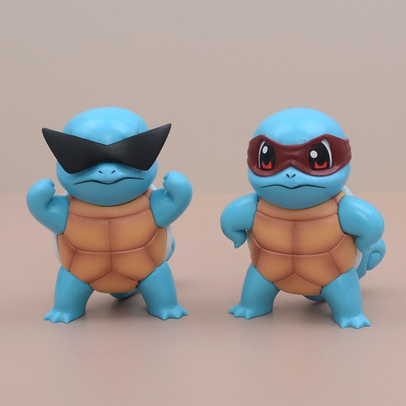 3 Estilos Boneco Pokémon 9cm Squirtle de Óculos de Sol Figura PVC Modelo Colecionável Pokémon Go Boneco de Ação Presente de Aniversário Infantil