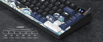 Teclado Mecânico Gamer com Fio e Tela OLED, Hot-Swappable de Teclas Completas, Retroiluminação RGB Pudding para PC, Computador, Notebook