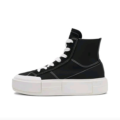 Converse All Star Men's and Women's Skateboarding Shoes, Chunky Sole, Anti-Slippery, Trendy Sneakers, Black/White