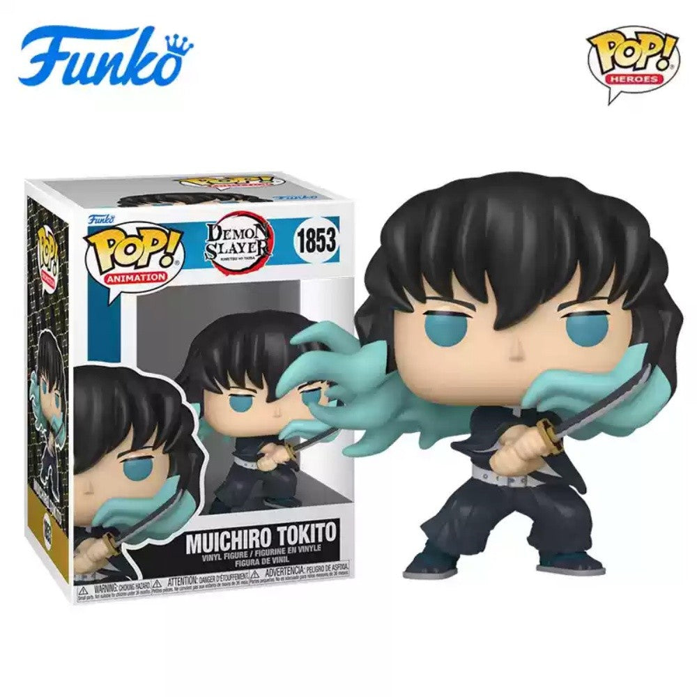 Funko Pop Demon Slayer Action Figure Muichiro Tokito Nove Pilares Chama Deus Anime Estátua Bonecos Brinquedos Colecionáveis Presente para Crianças