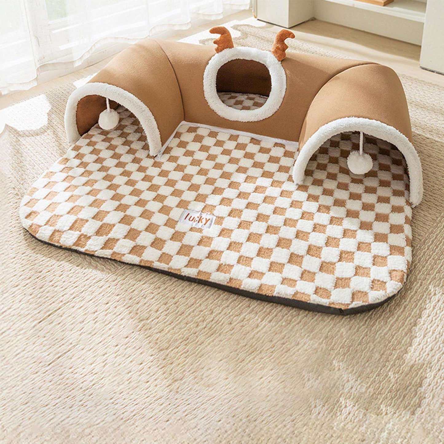 Toca Túnel para Gatos Brinquedo Túnel para Gatos Tenda Quente Casa Brinquedos para Cães Animais de Estimação Interno Externo Jogos de Canto de Parede Lado de Fora
