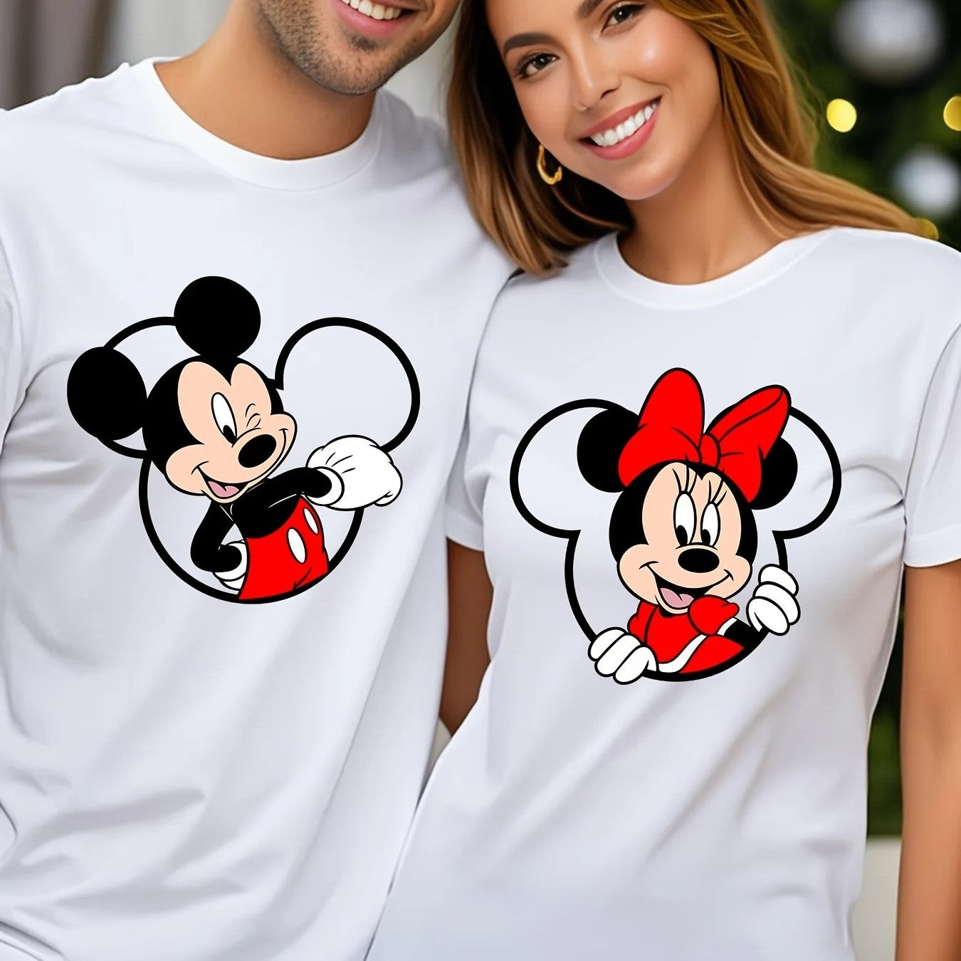 Couple Cartoon Mickey Mouse Cotton T-Shirt Boys Girls Family Clothing Casual Men Women Short Sleeve Y2k Couples T-shirt Tops