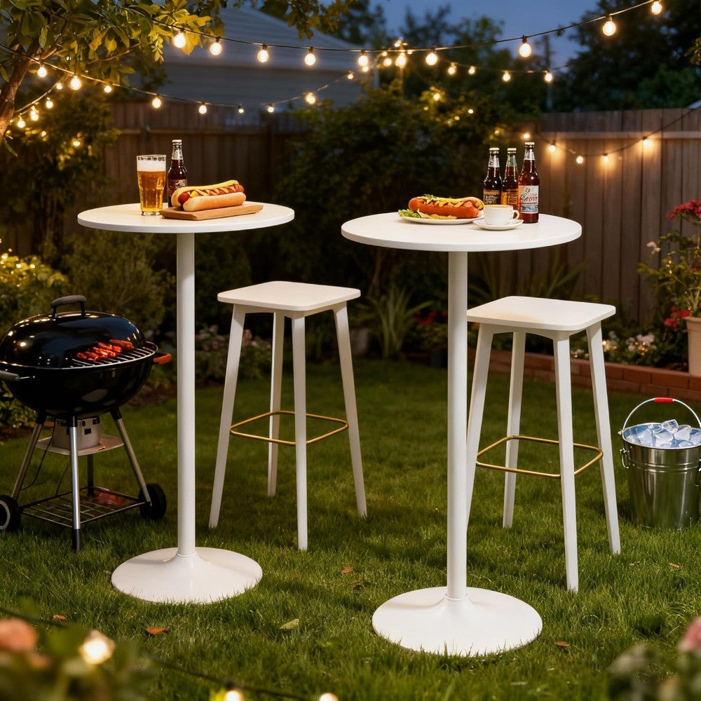 Modern Convertible Standing Cocktail Table, 40/22 Inch Dual-Height Round Bar Table for Dining and Serving