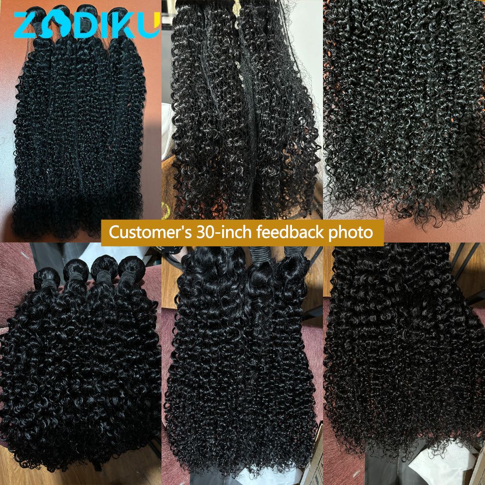Cabelo Cacheado Tipo Kinky Cacheado 3 Peças 26 Polegadas Completo Cacheado Birmanês 100% Cabelo Humano de Alta Densidade Extensão de Cabelo Jerry Cacheado Bruto