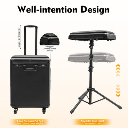 Tattoo Travel Case Rolling Cart Tattoo Workstation Makeup Suitcase for Professional Artists Hair Barbers