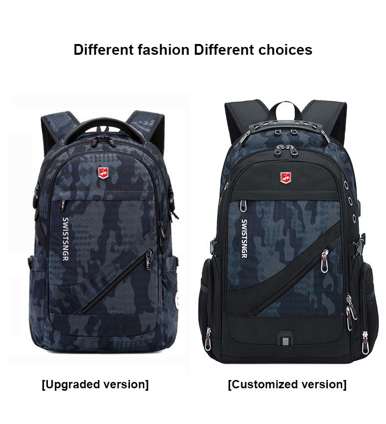 2025 New Waterproof Man Backpack Fit 17inch Laptop USB Charging Backpack Women Oxford Travel Male Bag Vintage School Bag Mochila