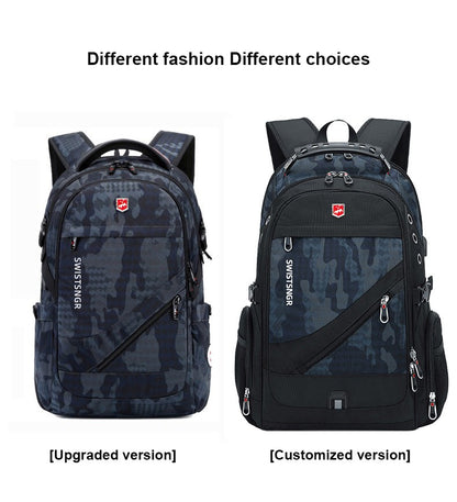 2025 New Waterproof Man Backpack Fit 17inch Laptop USB Charging Backpack Women Oxford Travel Male Bag Vintage School Bag Mochila
