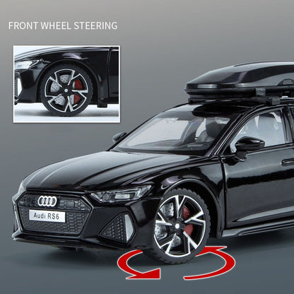 1/32 Audi RS6 Modelo de Carro de Brinquedo com Luz Sonora Portas que Abrem Liga Diecast Modelo de Veículo de Coleção Brinquedo para Menino Adulto Presente de Festival