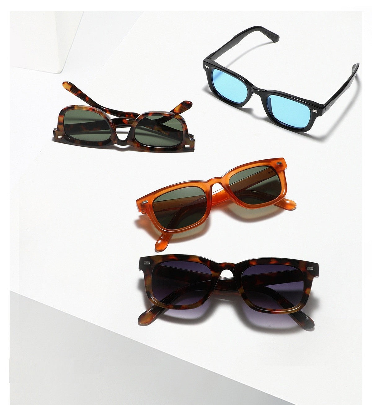 Óculos de sol retrô pequenos quadrados femininos e masculinos com rebites, lentes laranja, moda, óculos de sol de luxo, UV400, marca Oculus, óculos femininos Gafas