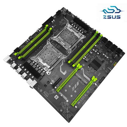 ZSUS X99 Dual CPU Motherboard Kit Xeon E5 2680 V4 with DDR4 32GB (2*16GB) LGA2011-3 M.2 NVME for Desktop Gaming Computer