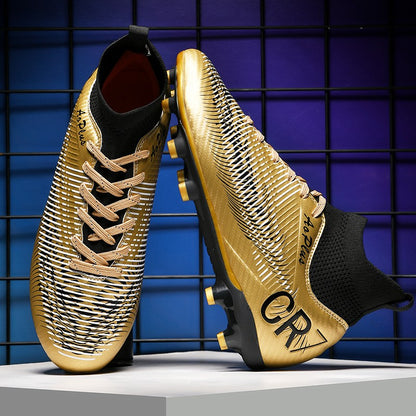 New Men Soccer Shoes Long Spikes Outdoor Sport Training Football Boots Cleats Adult Non Slip Boys Breathable Match Comfortable