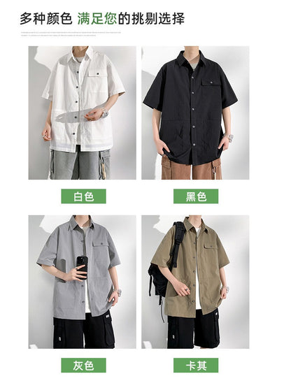 Men Shirt Short Sleeve Summer Sportswear Oversize 6XL 7XL 8XL 10XL Plus Size Formal Casual Streetwear Loose Pocket High Quality