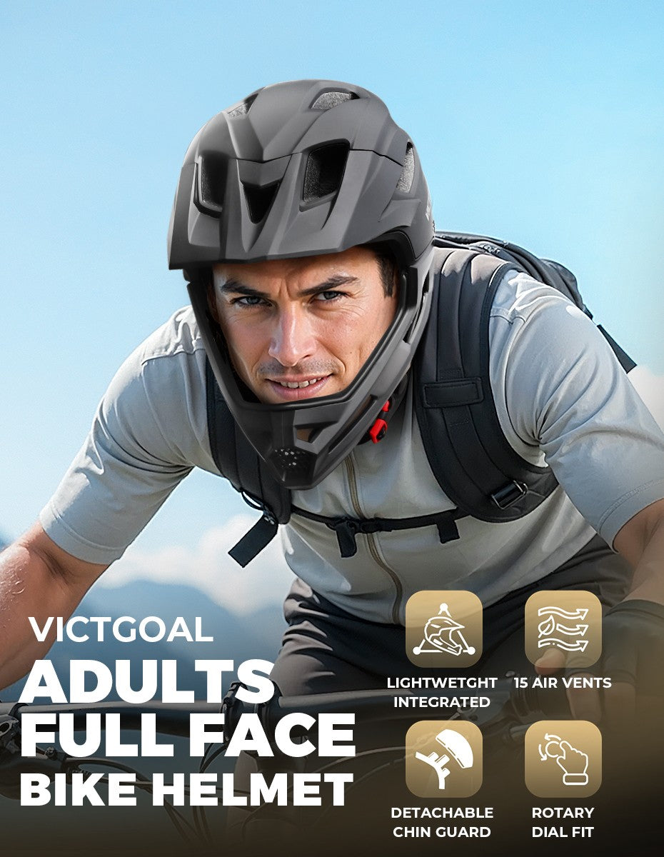 Capacete de Ciclismo Adulto Destacável VICTGOAL para Homens Proteção de Cabeça de Motocicleta Bicicleta de Montanha Off-road MBX BMX Segurança