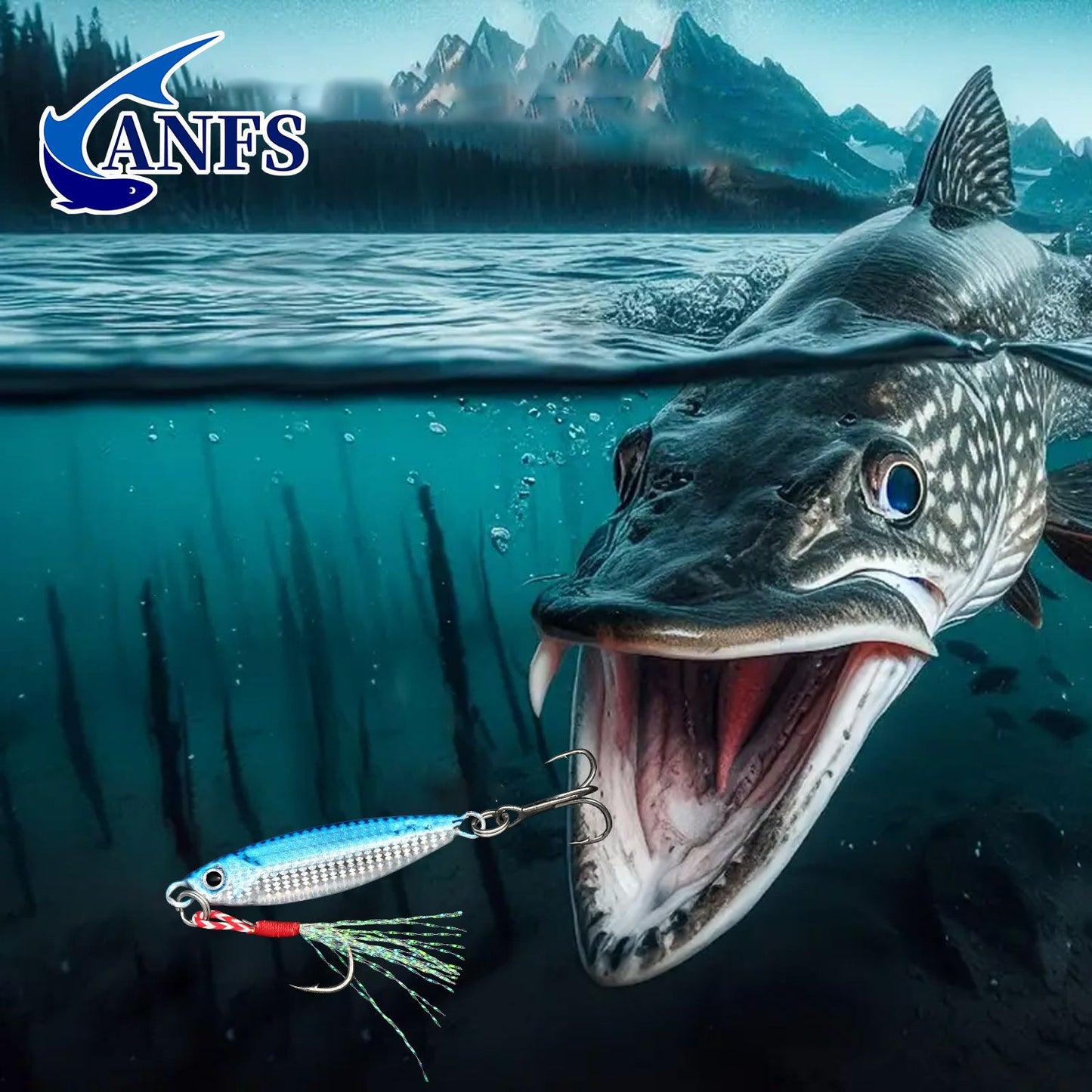 ANFS 5 pçs 10g Conjunto de Iscas Artificiais de Metal Jig - Iscas Artificiais de Baixo, Isca de Jigging para Pesca em Água Doce e Salgada