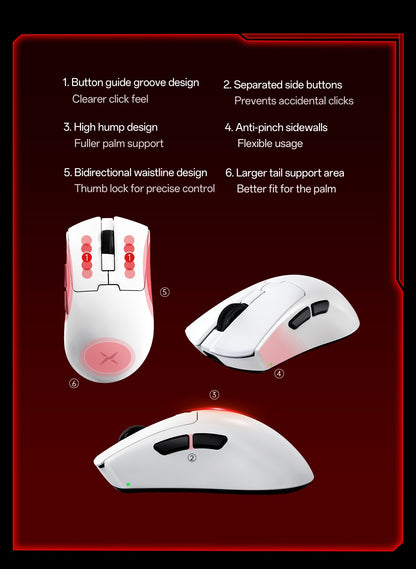 Delux M900mini PRO Wireless Gaming Mouse Ergonomic Ultra-Lightweight 40g PAW3395 8K Hz for Medium to Small Hands PC Laptop Gamer