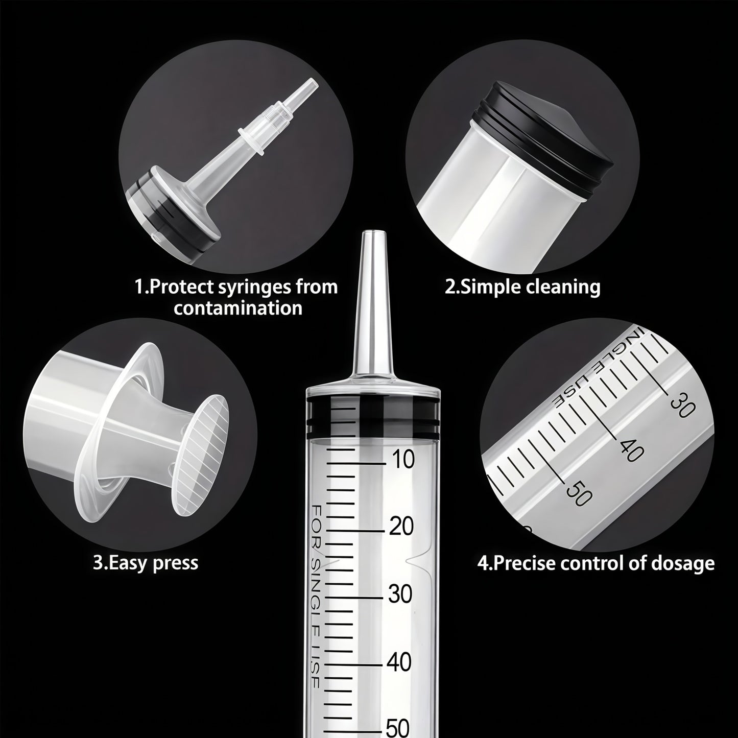 Seringa grande de 60/100/150ml com 100 cm de tubo, conversor, conjunto de tampa, injetor de jardim, para batom líquido, tinta, resina epóxi, óleo