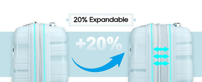 Melalenia 3-Piece 20 inch Carry-on Luggage Set, Expandable Lightweight Durable Travel Suitcase with TSA Lock, Spinner Wheels