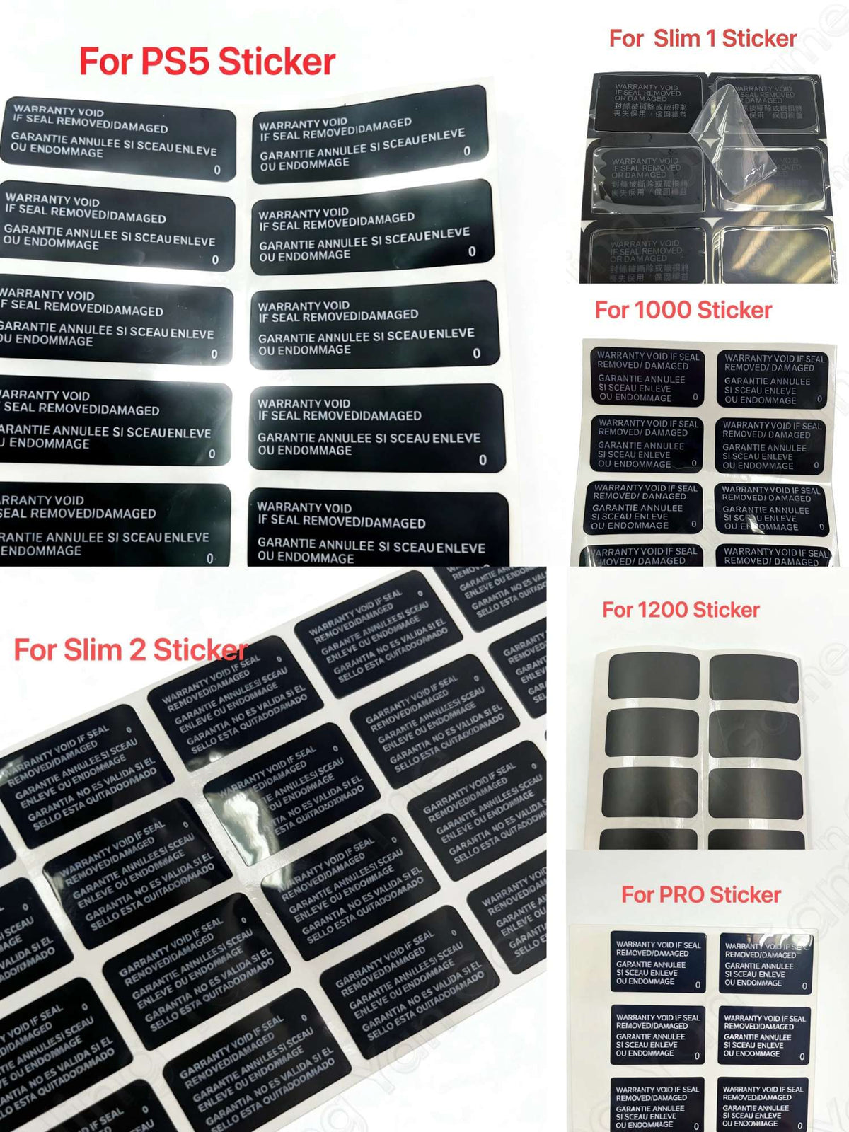 Lot Replacement for Ps4 1000 11XX 1200 20xx Slim Pro Housing Host Warranty Sticker for Ps5 Console Case Shell Label Seal
