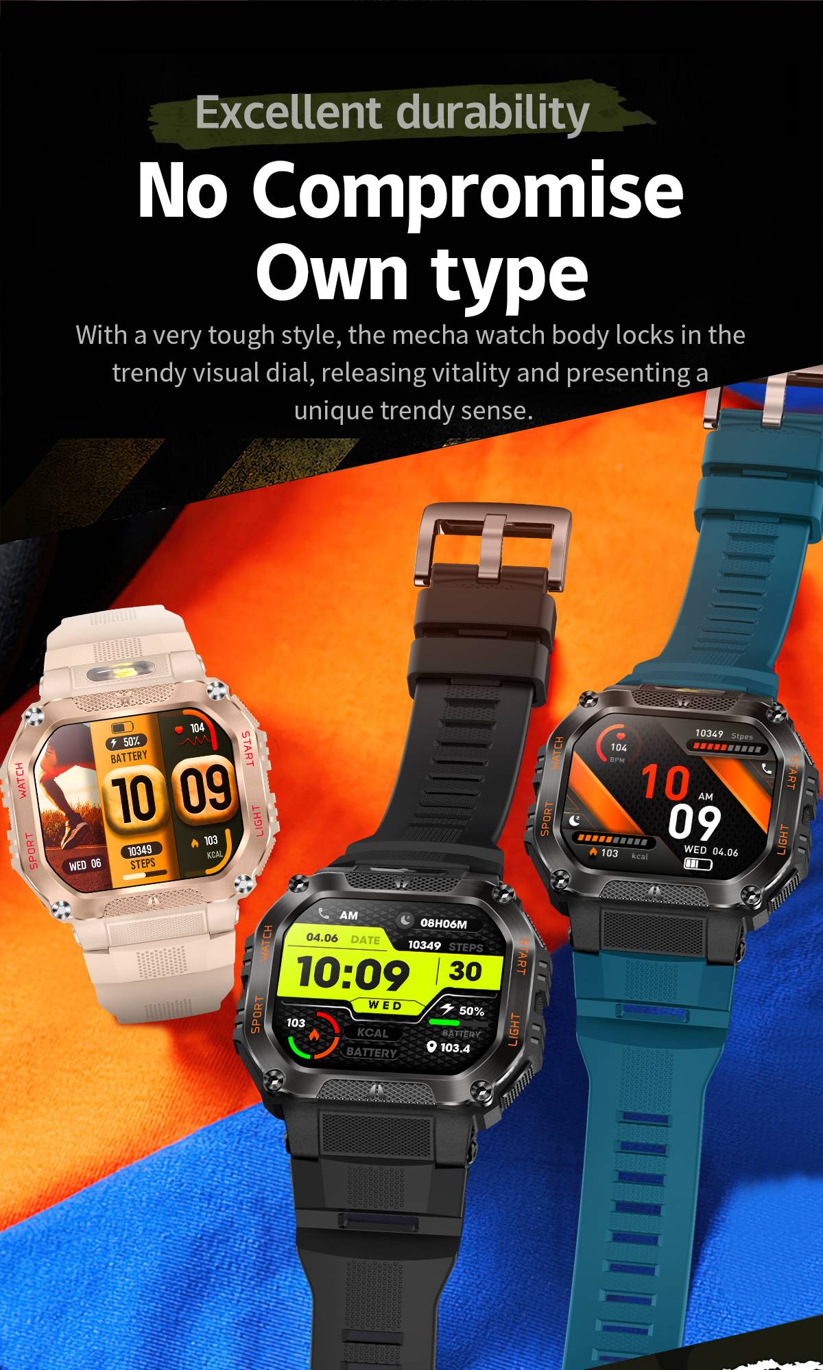 2025 COLMI P85 Smart Watch Men Bluetooth Call Outdoor Rugged Smartwatch 3ATM IP68 Waterproof Flashlight Sports Fitness Watches
