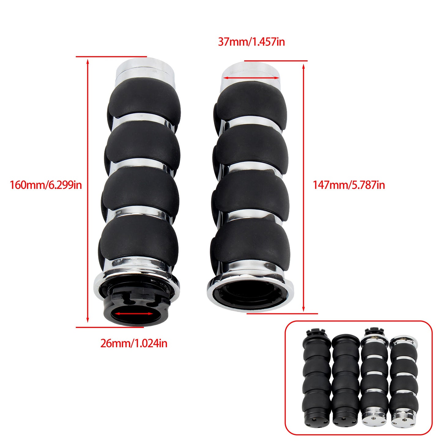 Para motocicleta Harley Davidson Cruiser 25mm guidão punho para Suzuki Boulevard M109R acessórios de motocicleta