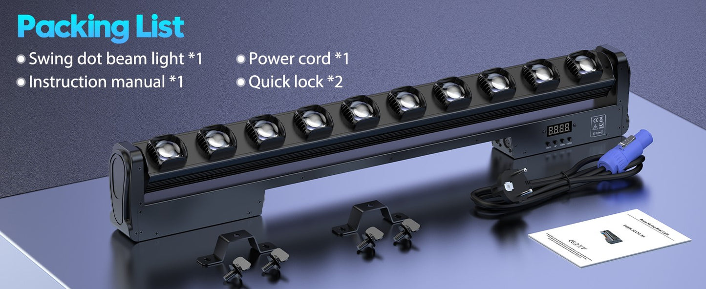 2PCS RGBW 4in1 Wall Wash Light 250W Swing Dot Beam Lights DJ Disco Party Lights LED Effect Light for Stage Theater Bar Wedding