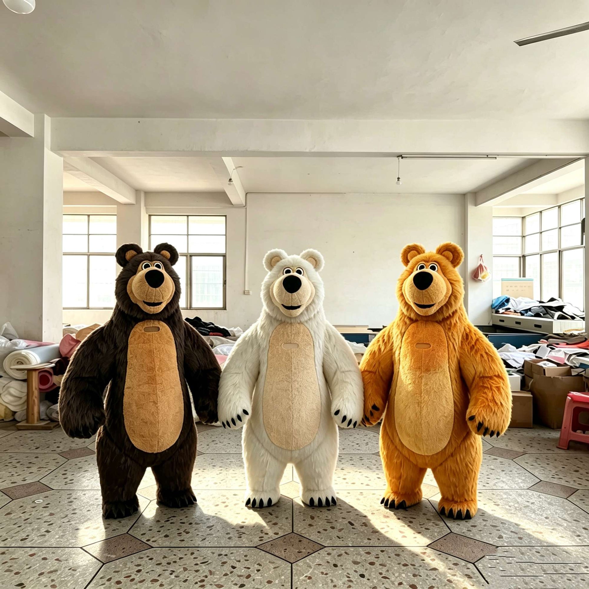 Inflatable Masha Bear Mascot Costume, A Walking Cartoon Doll Costume Suitable For Role-Playing, Applicable To Commercial Promoti