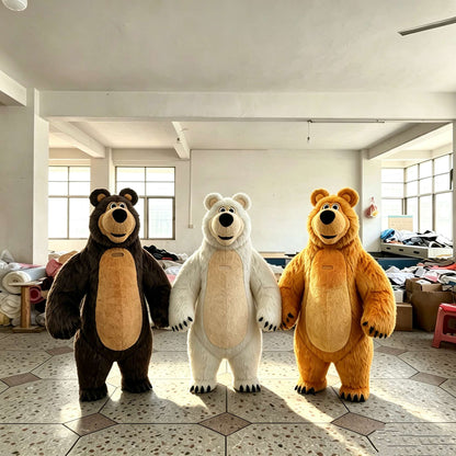 Inflatable Masha Bear Mascot Costume, A Walking Cartoon Doll Costume Suitable For Role-Playing, Applicable To Commercial Promoti
