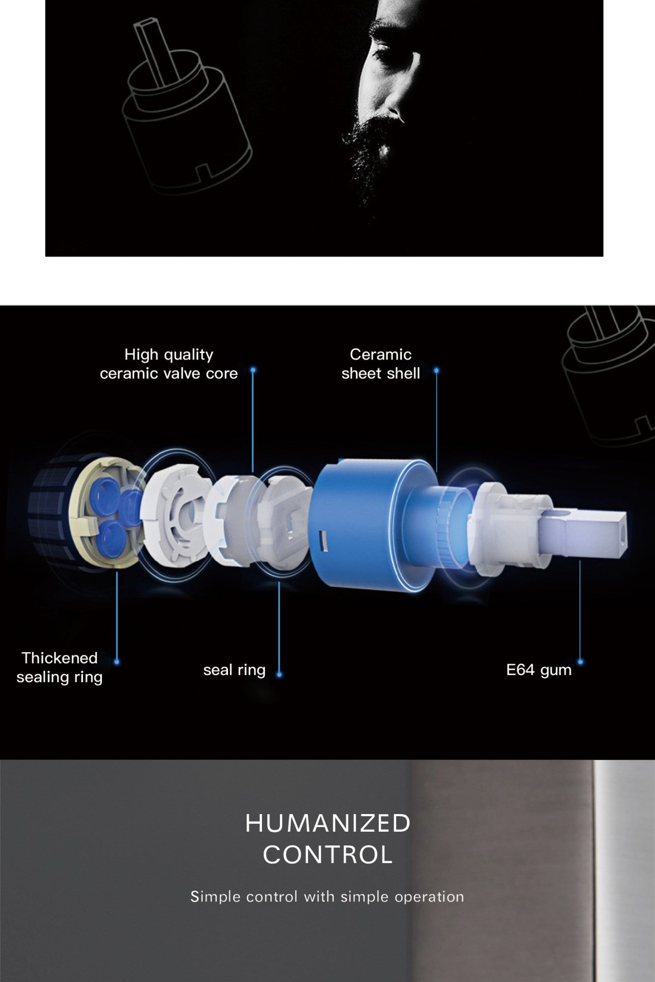 Luxury Black Brass Bathroom Faucet Floor standing Design Single Handle Hot and Cold Water Embedded Design Simple Bathtub Mixer