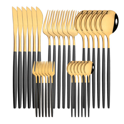 6Set/30Pcs Pink Silver Dinnerware Set Stainless Steel Knife Ckae Fork Spoon Cutlery Set Tableware Silverware Set Dropshipping