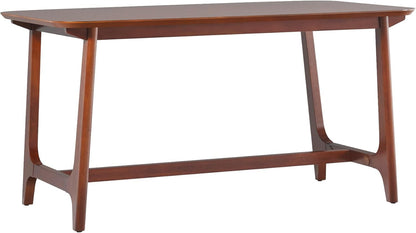 Mid-Century Modern Solid Wood Trestle Base Dining Table, 60 Inch