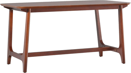 Mid-Century Modern Solid Wood Trestle Base Dining Table, 60 Inch