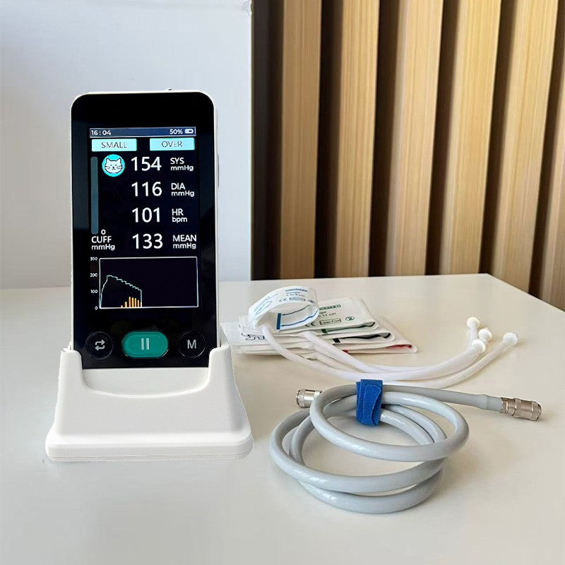 Monitor de Pressão Arterial Animal Eletrônico Portátil Medidor BP para Gatos Cães Uso Veterinário